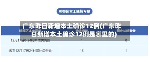 广东昨日新增本土确诊12例(广东昨日新增本土确诊12例是哪里的)