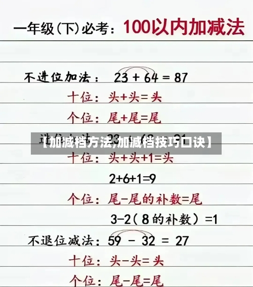 【加减档方法,加减档技巧口诀】
