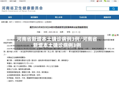 河南省新增本土确诊病例3例/河南省新增本土确诊病例3例