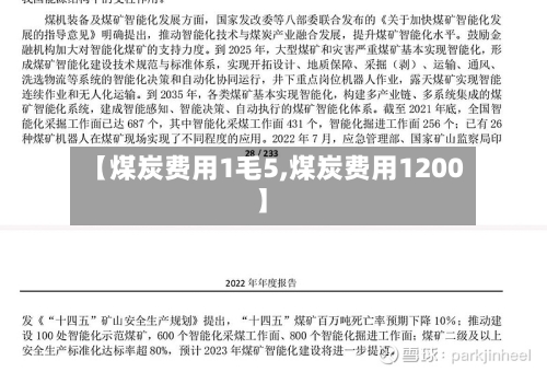 【煤炭费用1毛5,煤炭费用1200】-第2张图片