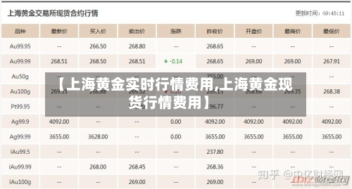 【上海黄金实时行情费用,上海黄金现货行情费用】