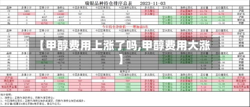 【甲醇费用上涨了吗,甲醇费用大涨】-第3张图片