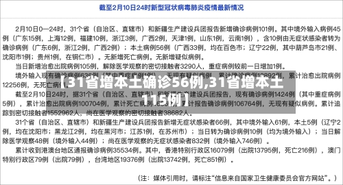 【31省增本土确诊56例,31省增本土115例】
