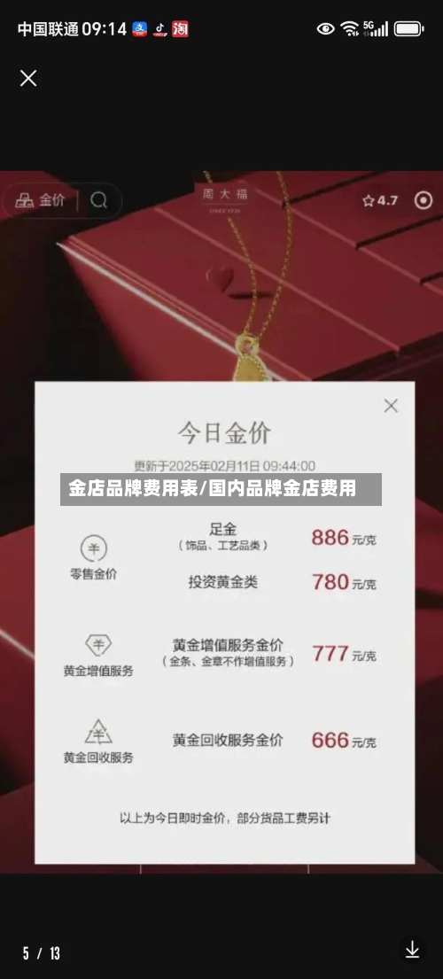 金店品牌费用表/国内品牌金店费用-第3张图片