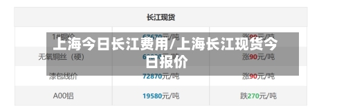 上海今日长江费用/上海长江现货今日报价