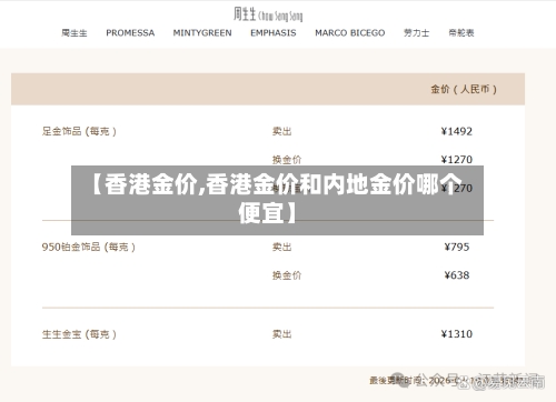 【香港金价,香港金价和内地金价哪个便宜】