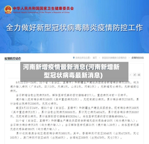 河南新增疫情最新消息(河南新增新型冠状病毒最新消息)-第2张图片
