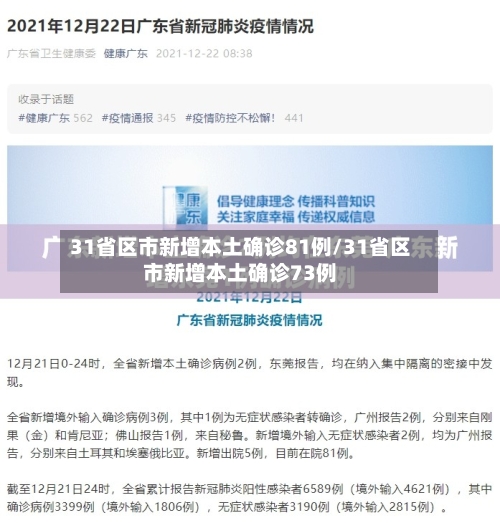 31省区市新增本土确诊81例/31省区市新增本土确诊73例