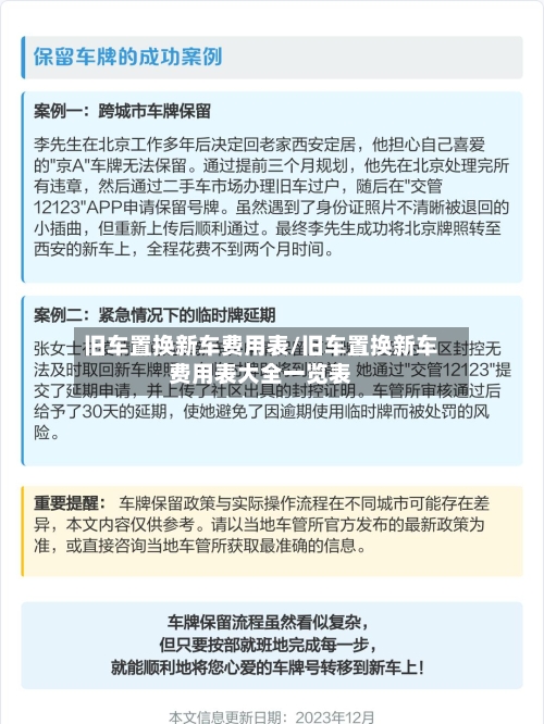 旧车置换新车费用表/旧车置换新车费用表大全一览表-第3张图片