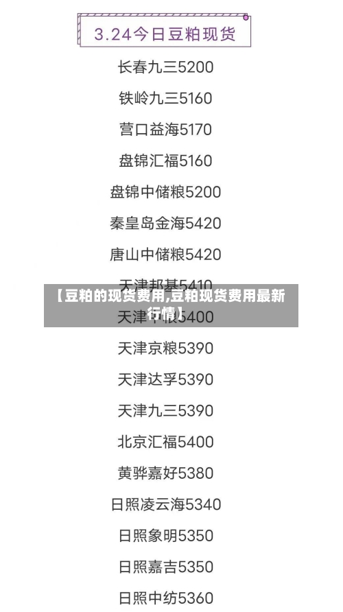 【豆粕的现货费用,豆粕现货费用最新行情】