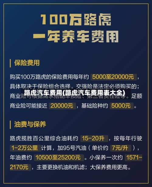 路虎汽车费用(路虎汽车费用表大全)-第2张图片