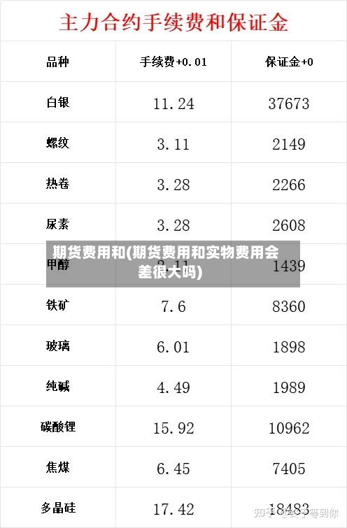 期货费用和(期货费用和实物费用会差很大吗)