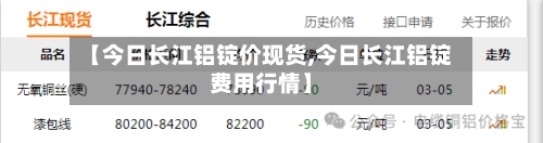 【今日长江铝锭价现货,今日长江铝锭费用行情】-第3张图片