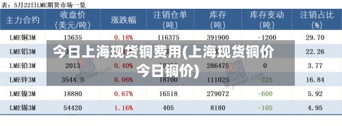 今日上海现货铜费用(上海现货铜价今日铜价)