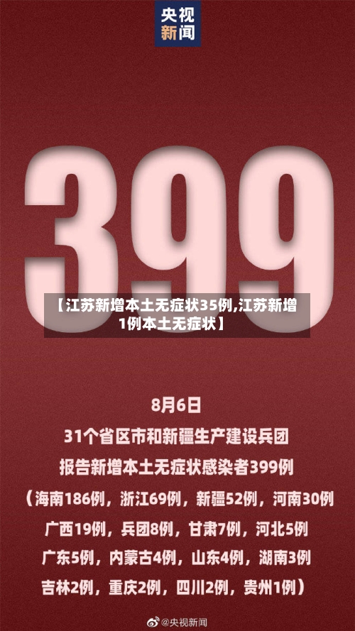 【江苏新增本土无症状35例,江苏新增1例本土无症状】