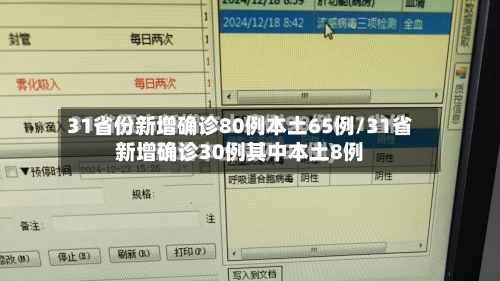 31省份新增确诊80例本土65例/31省新增确诊30例其中本土8例