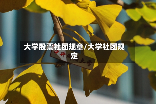 大学股票社团规章/大学社团规定-第2张图片