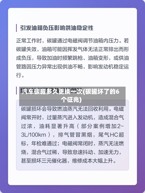 汽车碳罐多久更换一次(碳罐坏了的6个征兆)-第3张图片