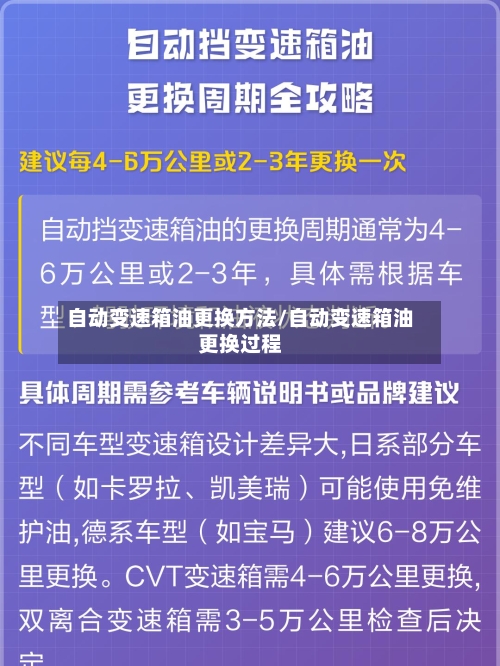 自动变速箱油更换方法/自动变速箱油更换过程-第2张图片