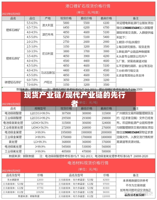 现货产业链/现代产业链的先行者