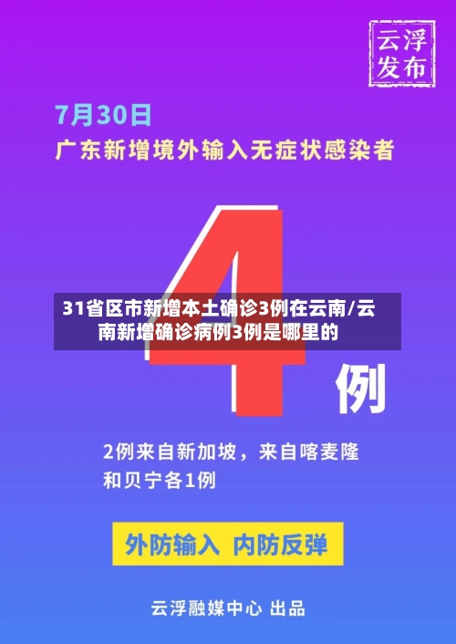 31省区市新增本土确诊3例在云南/云南新增确诊病例3例是哪里的