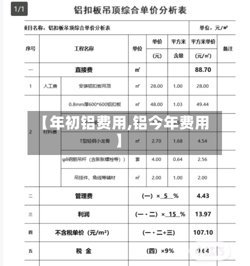 【年初铝费用,铝今年费用】-第2张图片