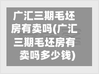 广汇三期毛坯房有卖吗(广汇三期毛坯房有卖吗多少钱)-第2张图片