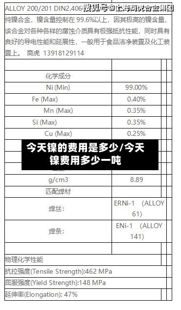 今天镍的费用是多少/今天镍费用多少一吨-第2张图片