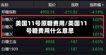 美国11号原糖费用/美国11号糖费用什么意思-第2张图片