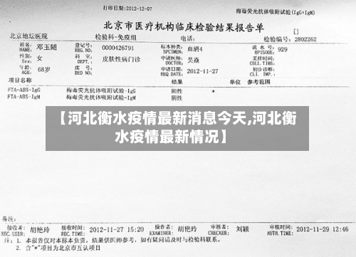 【河北衡水疫情最新消息今天,河北衡水疫情最新情况】