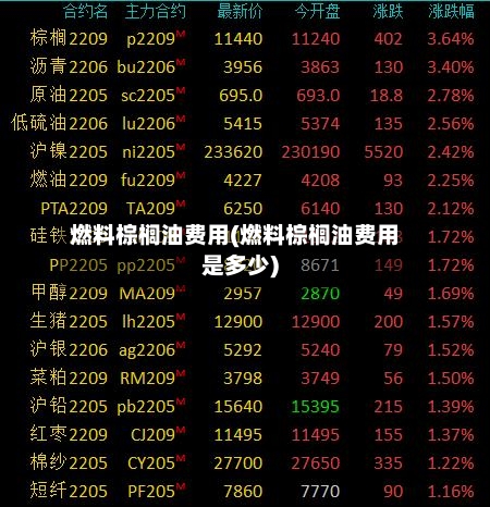 燃料棕榈油费用(燃料棕榈油费用是多少)-第2张图片