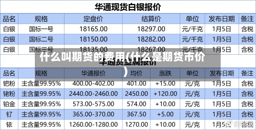什么叫期货的费用(什么是期货市价)