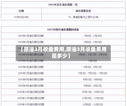 【原油3月收盘费用,原油3月收盘费用是多少】
